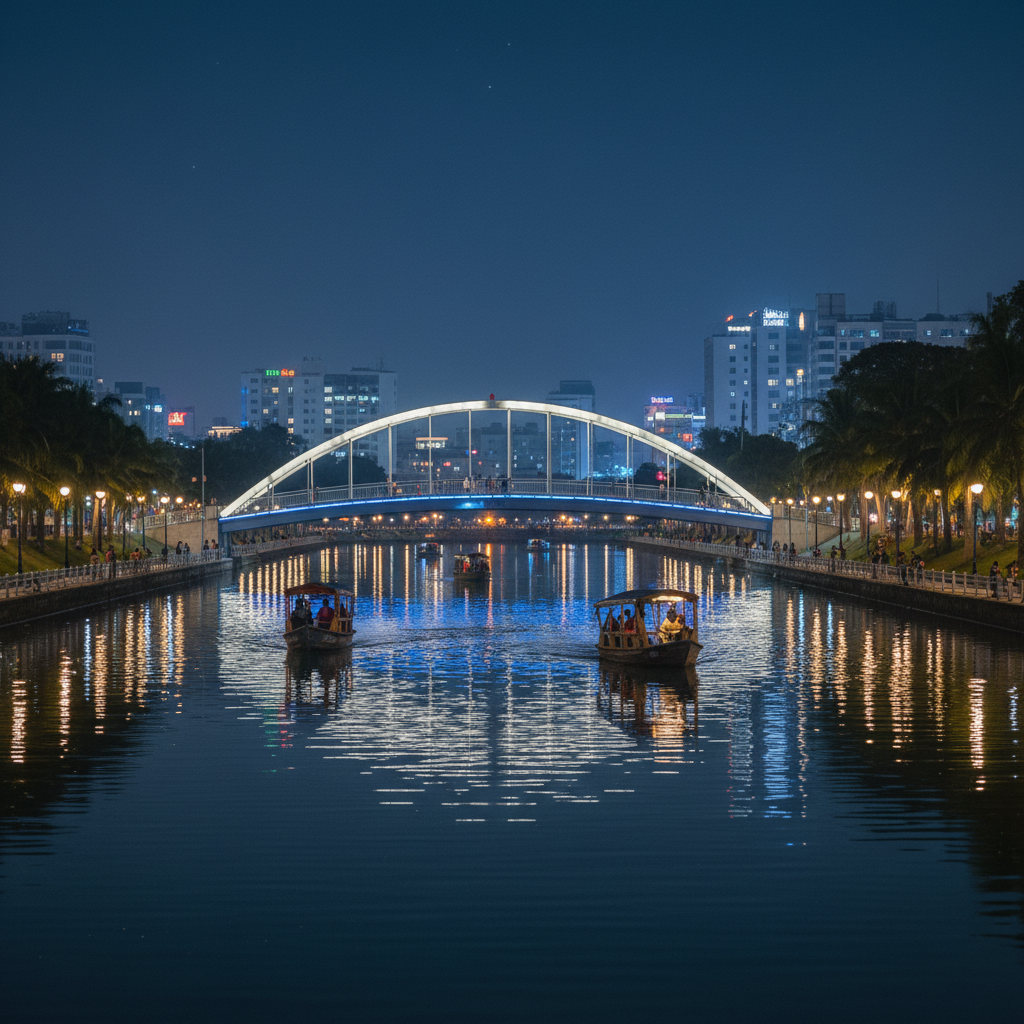 হাতিরঝিলের রাতের সৌন্দর্য