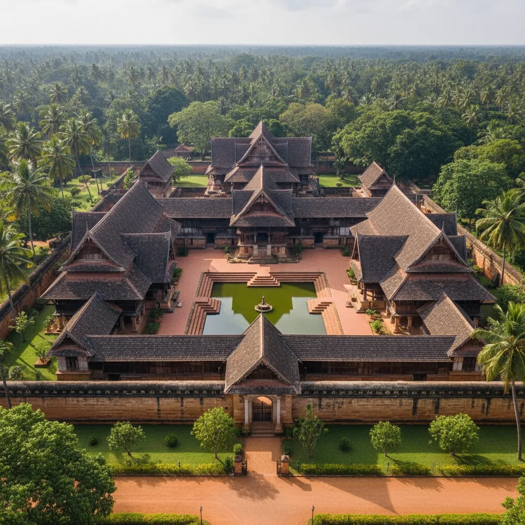 পদ্মনাভম প্যালেসের আকাশ থেকে তোলা দৃশ্য