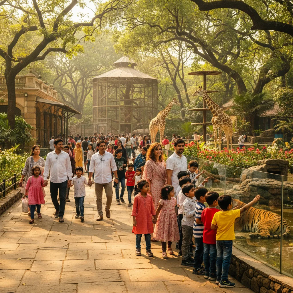 আলিপুর চিড়িয়াখানায় দর্শনার্থীদের ভিড়