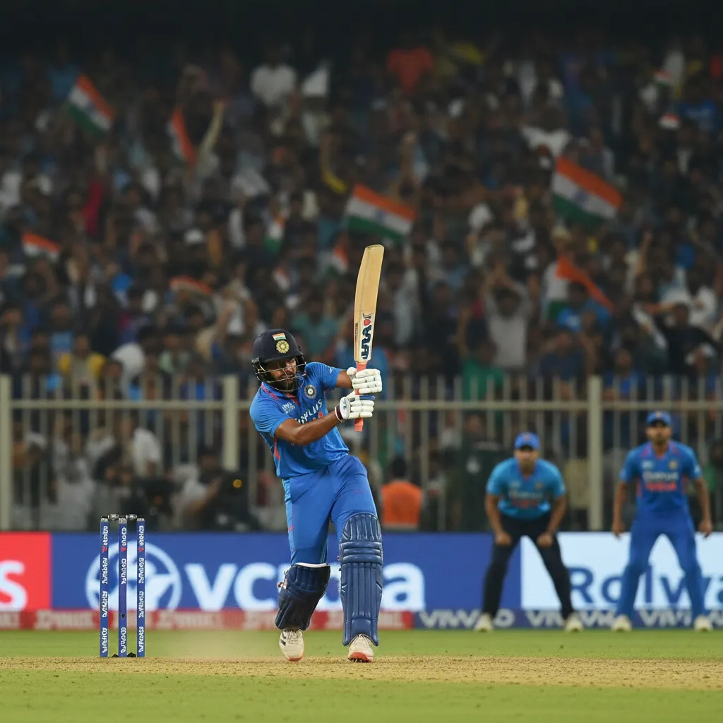 ইডেন গার্ডেন্সে একটি ক্রিকেট ম্যাচের দৃশ্য