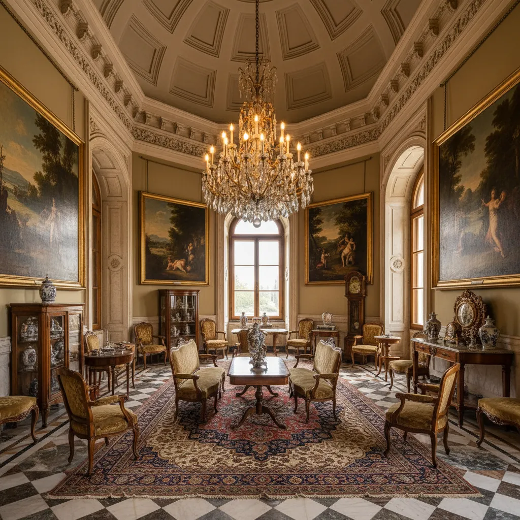 মার্বেল প্যালেসের ভেতরের সজ্জা ও আসবাবপত্র