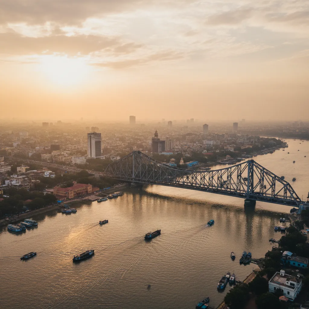 হাওড়া ব্রিজের বায়বীয় দৃশ্য