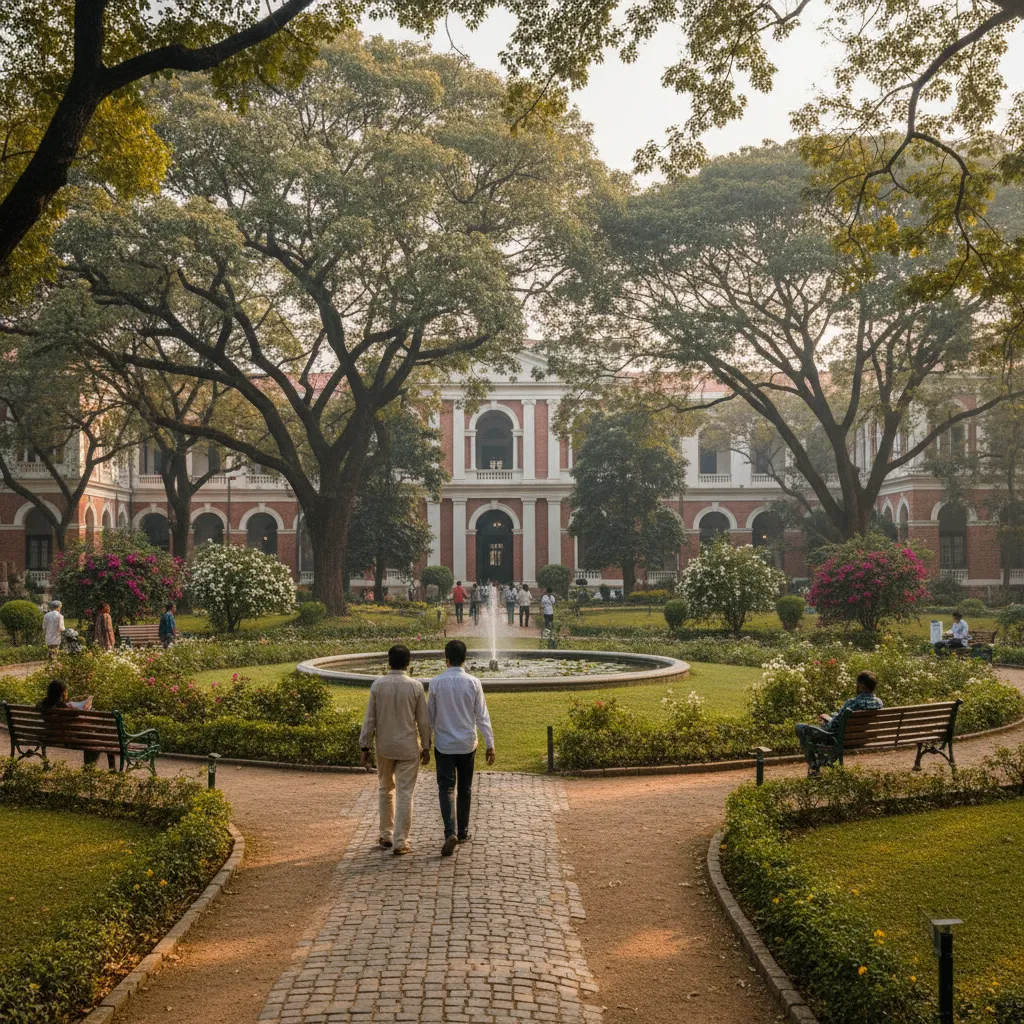 জাতীয় গ্রন্থাগারের চারপাশের মনোরম বাগান