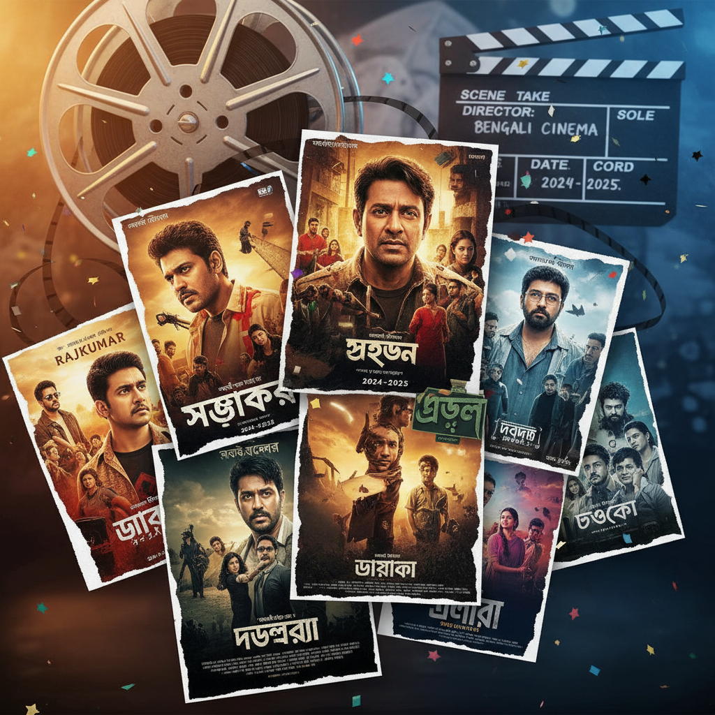 ২০২৪-২৫ সালের বাংলা সিনেমার পোস্টার কোলাজ